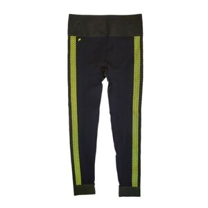 Fabletics Women's Black Neon Yellow High-Waisted Seamless Leggings Medium‎